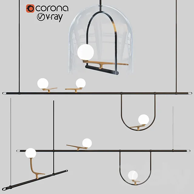 Yanzi chandeliers 3DModel