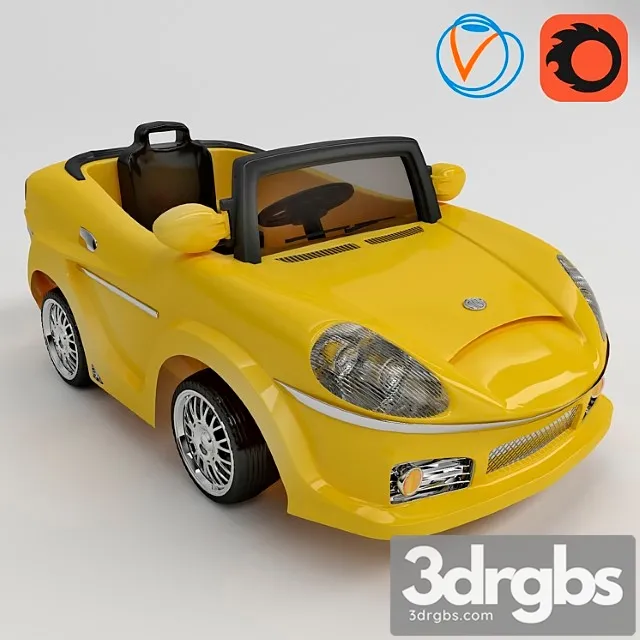 Yellow Car Toy 3D Model Download