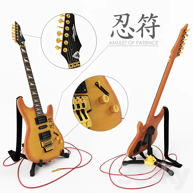 yellow guitar v.2.0 3D Model