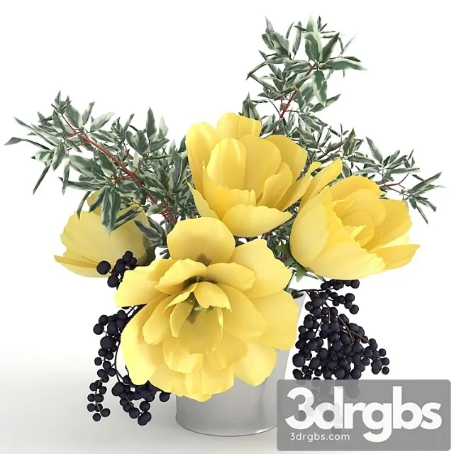 Yellow tulips and grapes Yellow tulips and grapes