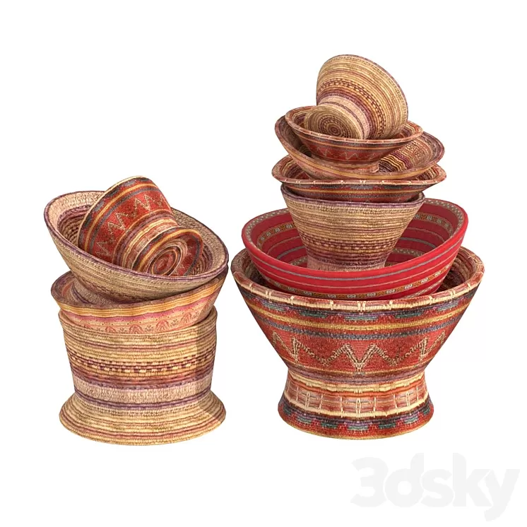 Yemen Saudi Basket Collection of Twelve 3D Model Free Download