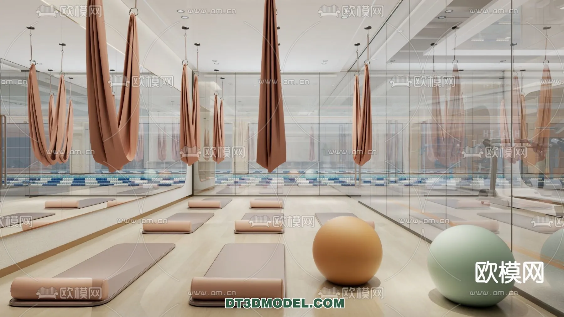 Yoga Room With Thoughtful Design - 3D Scenes - 039