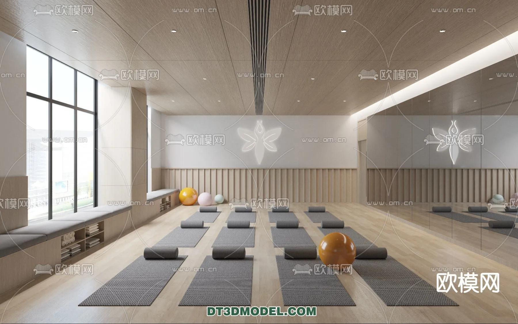 Yoga Room With Thoughtful Design - 3D Scenes - 042