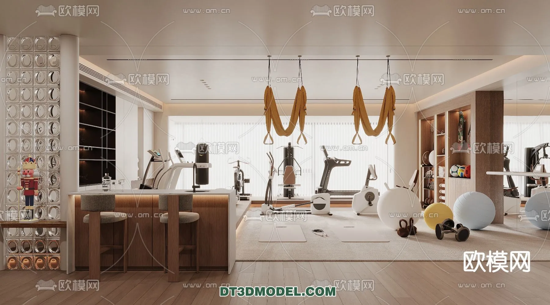 Yoga Room With Thoughtful Design - 3D Scenes - 045