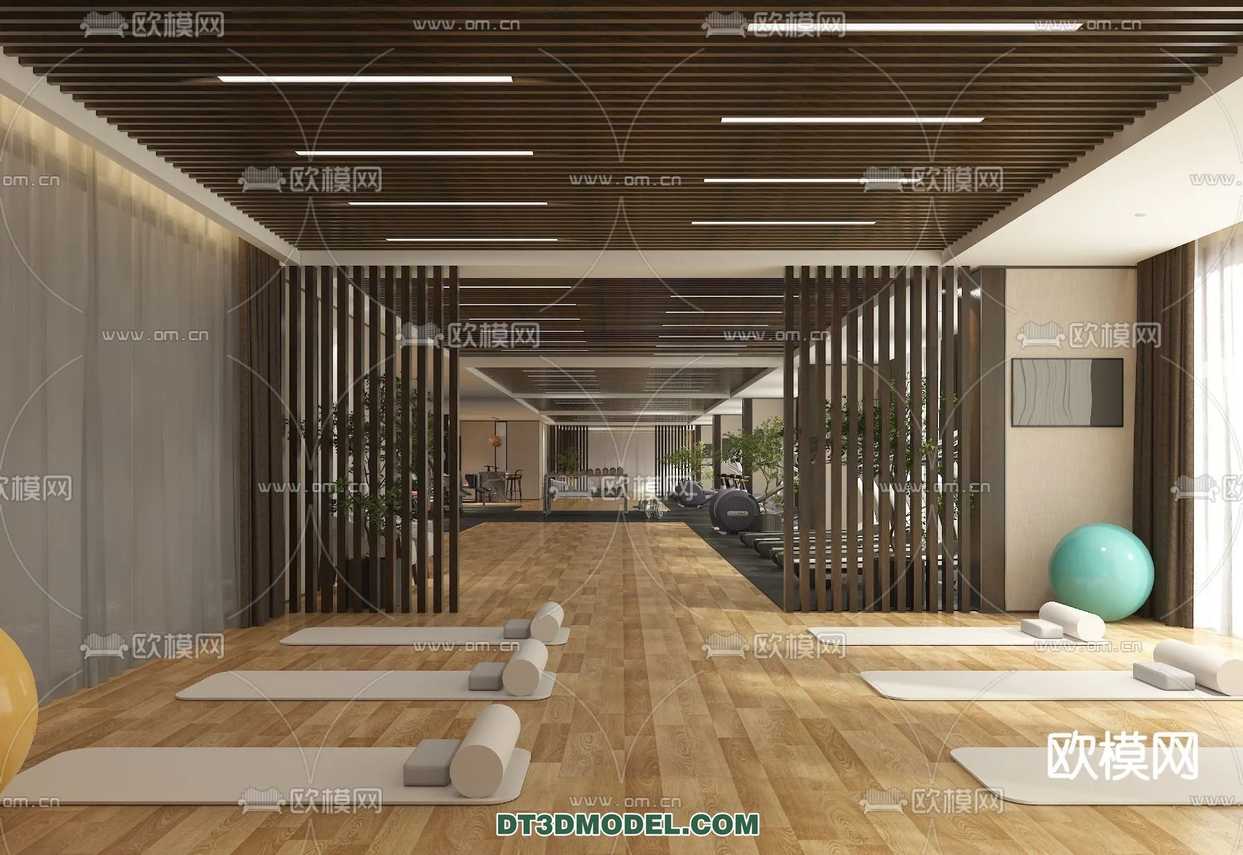 Yoga Room With Thoughtful Design - 3D Scenes - 061