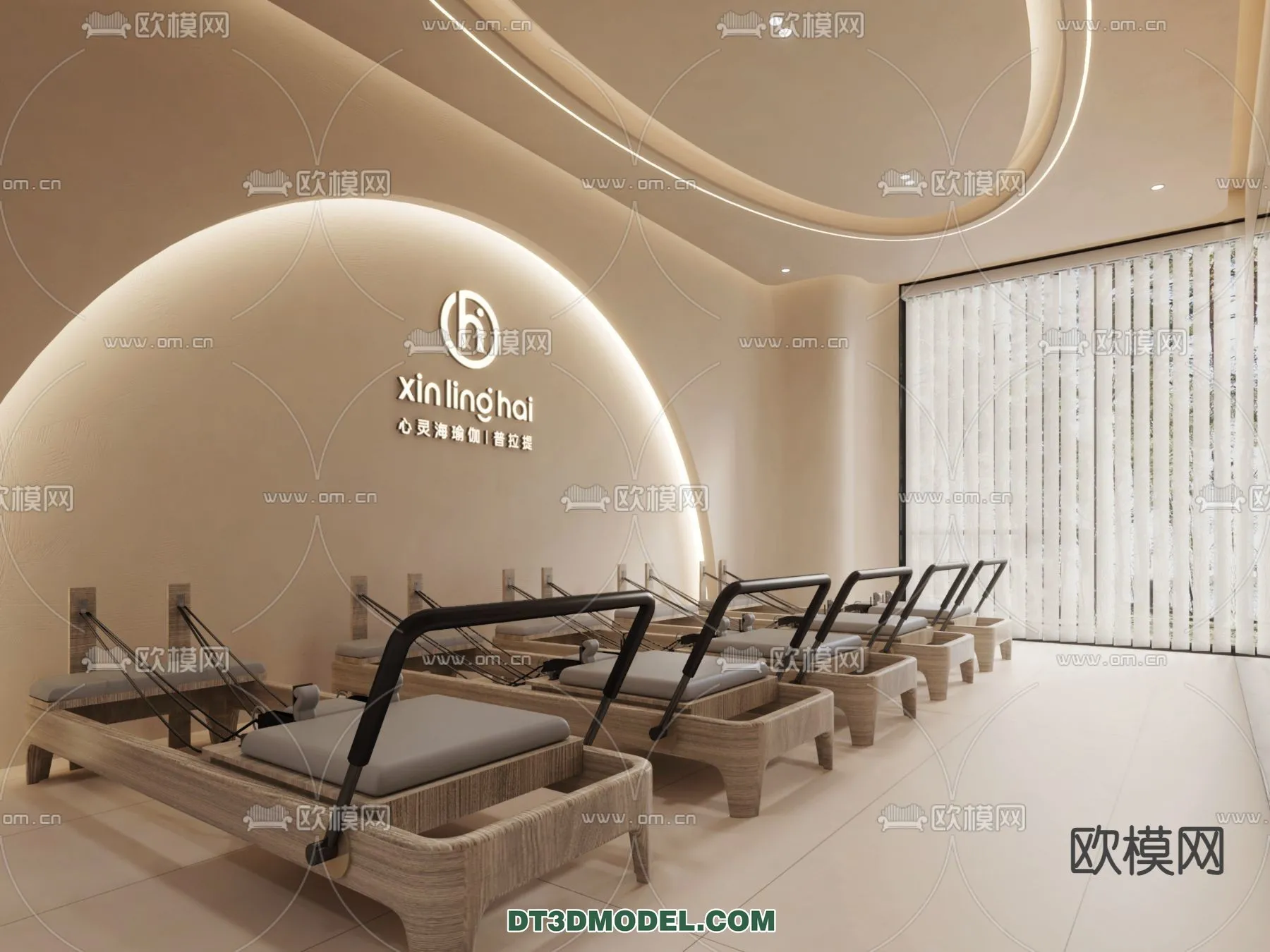 Yoga Room With Thoughtful Design - 3D Scenes - 064