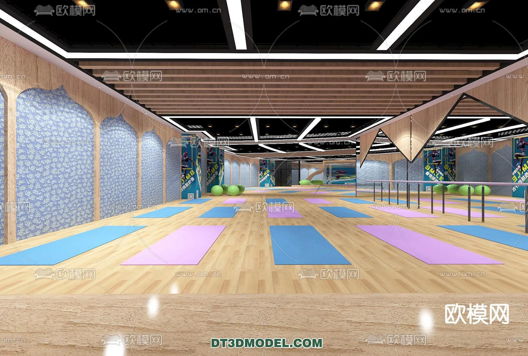 Yoga Room With Thoughtful Design - 3D Scenes - 068