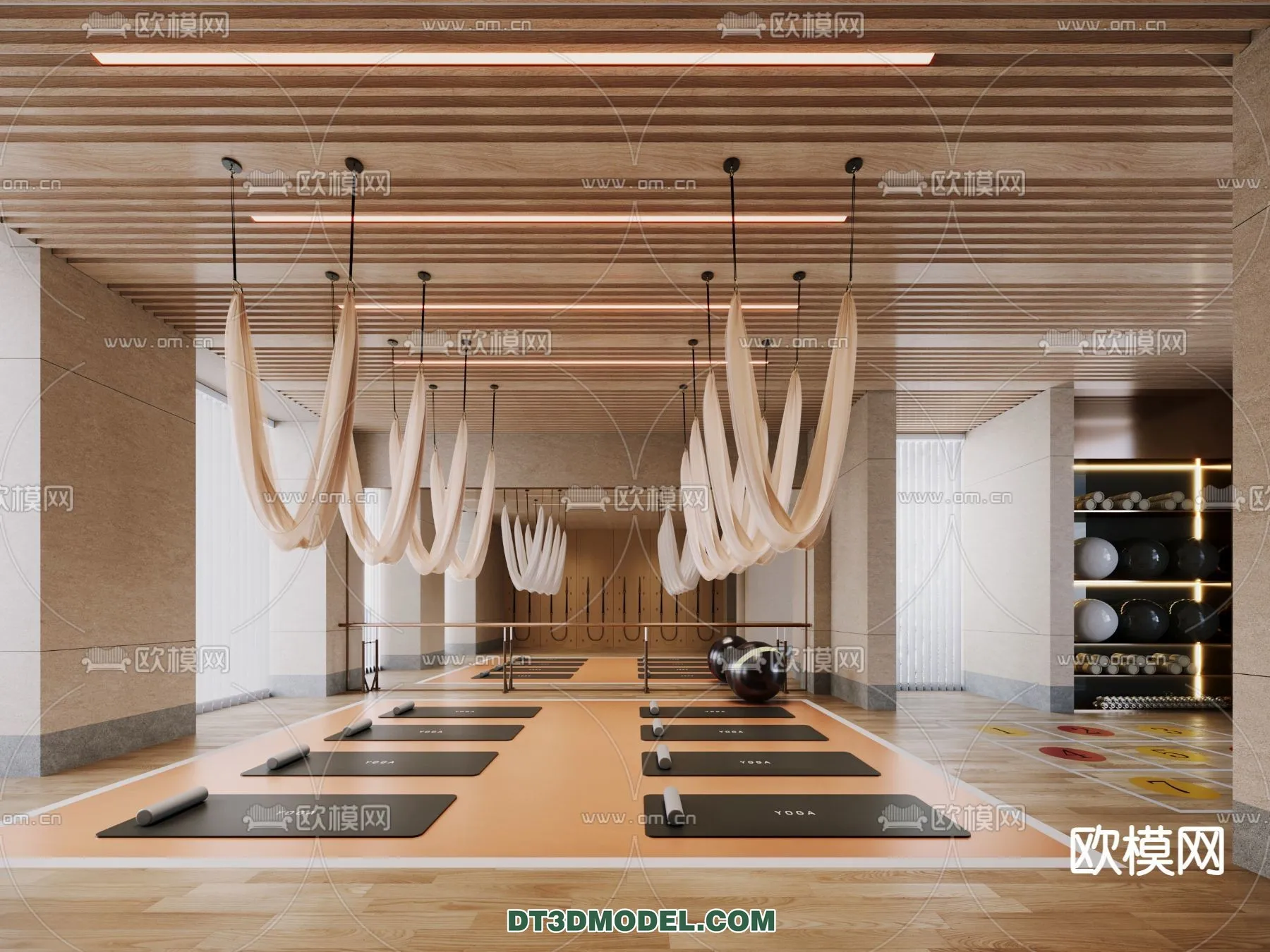 Yoga Room With Thoughtful Design - 3D Scenes - 072