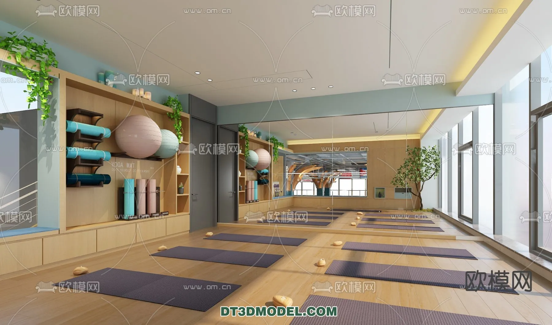 Yoga Room With Thoughtful Design - 3D Scenes - 073