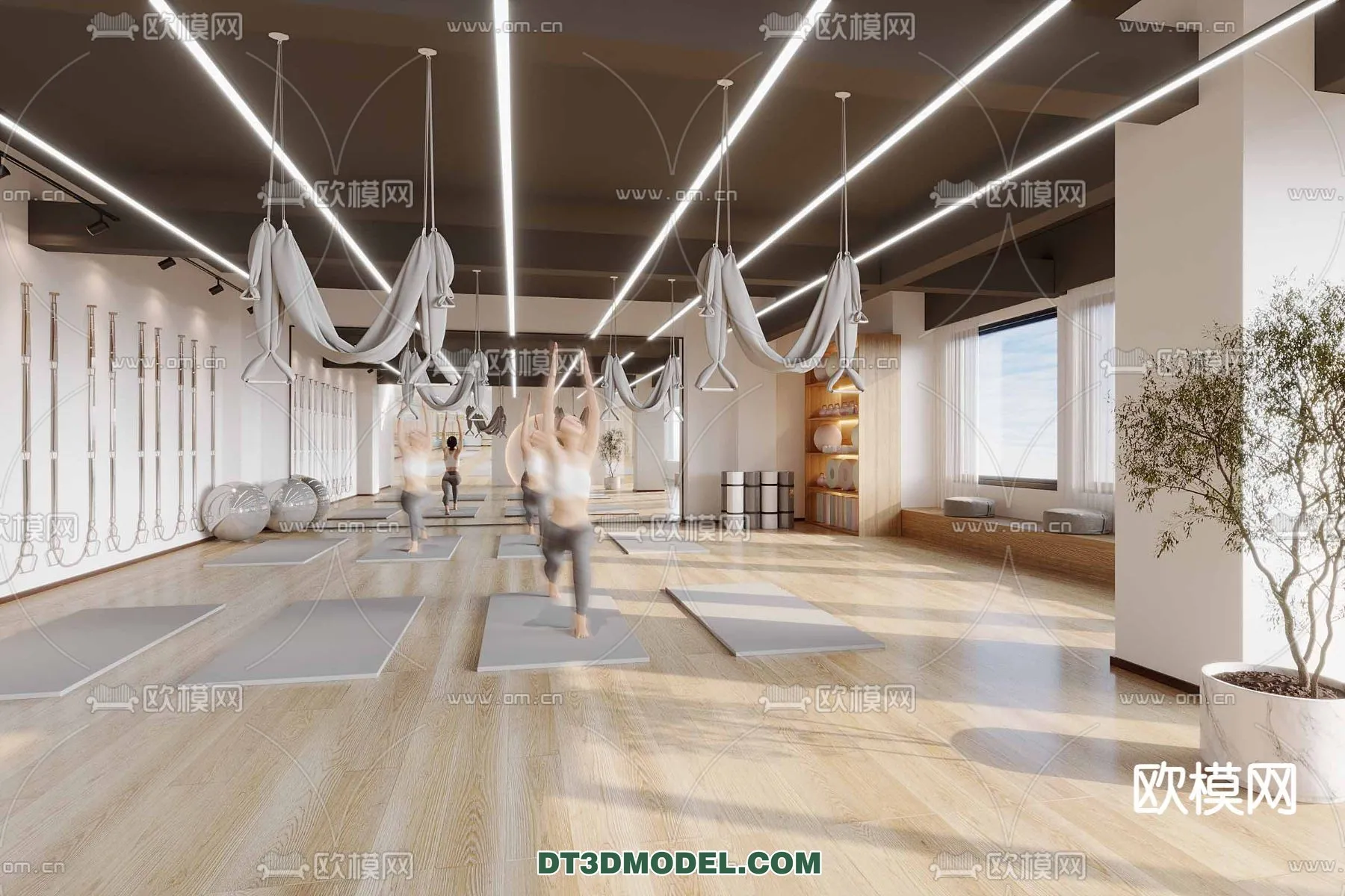 Yoga Room With Thoughtful Design - 3D Scenes - 079