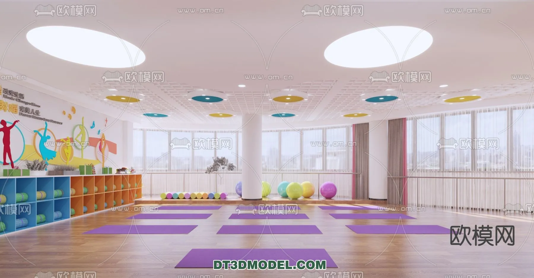 Yoga Room With Thoughtful Design - 3D Scenes - 080