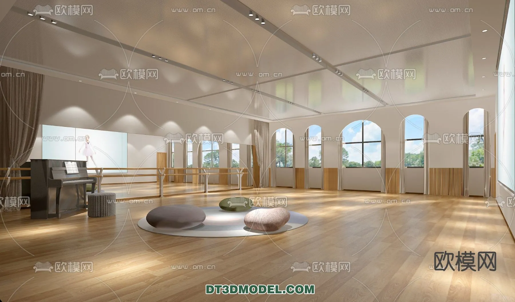 Yoga Room With Thoughtful Design - 3D Scenes - 083