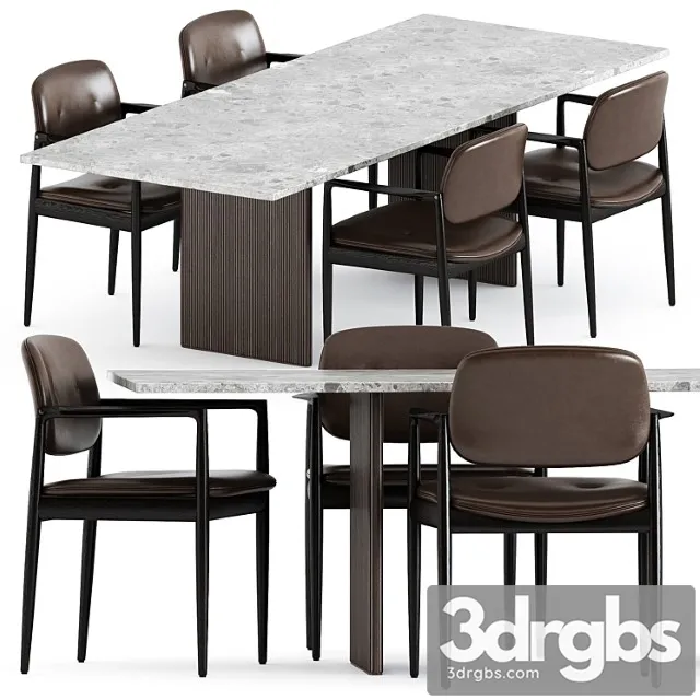 Yoko cord outdoor dining chair by minotti and cabin square table by vipp