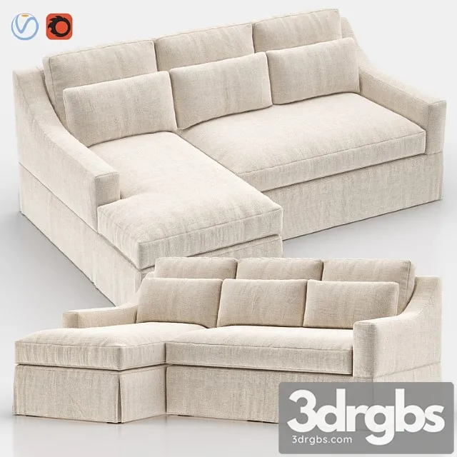 York slope arm slipcovered sofa chaise sectional 2 3D Model Download York slope arm slipcovered sofa chaise sectional 2 3D Model Download