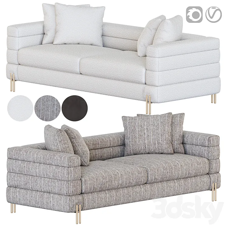 York Sofa EICHHOLTZ 3D Model Free Download