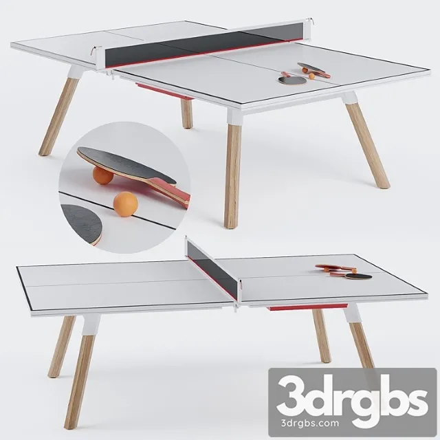 You and me hpl tennis table with accessories 3D Model Download