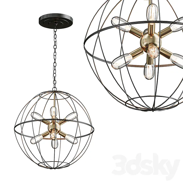 YOUNG HOUSE LOVE LARGE WIRE GLOBE SPUTNIK CHANDELIER 3D Model