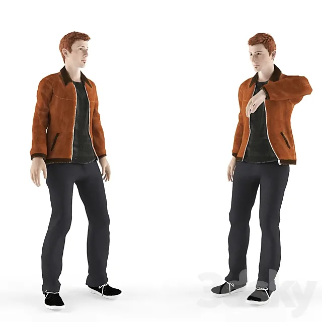 Young man in a jacket 3D Model