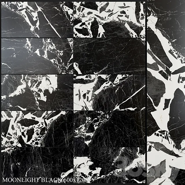 Yurtbay Seramik Moonlight Black 600×1200 3DModel