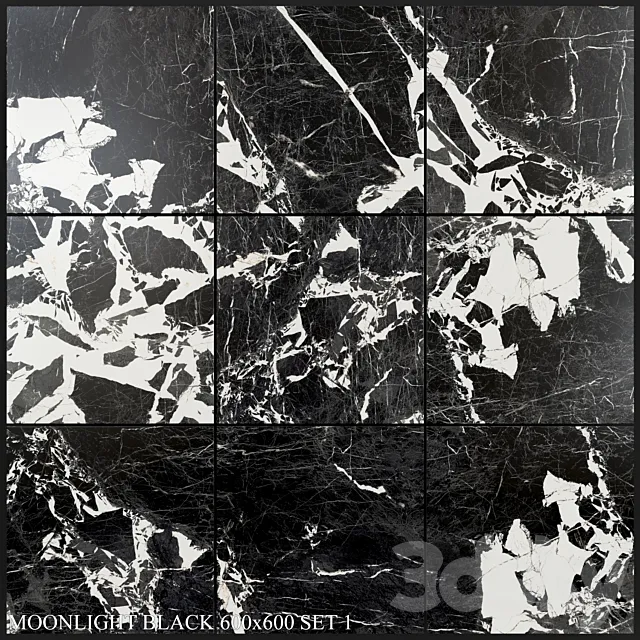 Yurtbay Seramik Moonlight Black 600×600 Set 1 3DModel