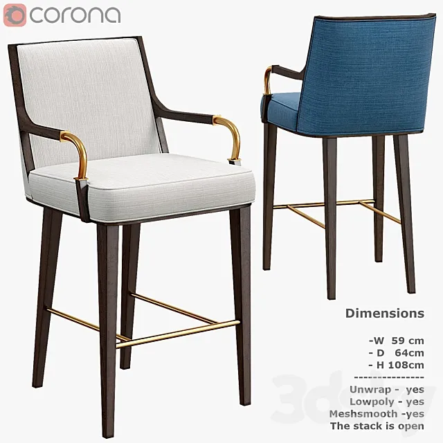 Yves bar stool 3DModel Yves bar stool 3DModel