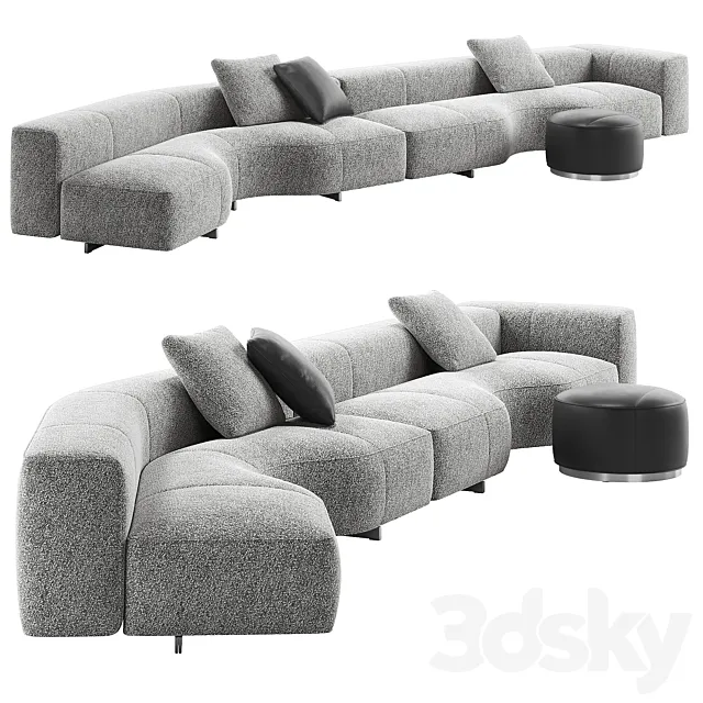Yves Small Sofa 04 by Minotti 3D Model