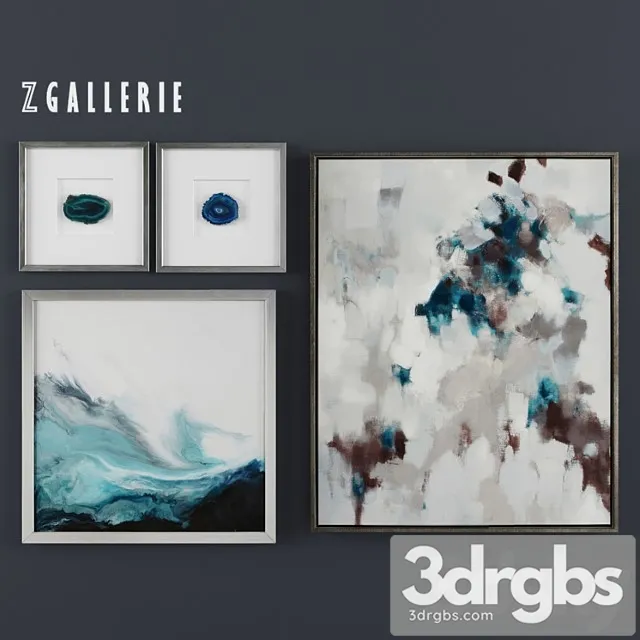 Z Gallerie Cerulean Impressions Set Of 4 1 3D Model Download