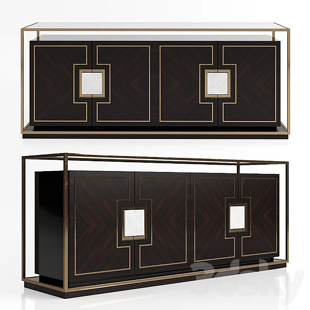 Zanaboni ebony sideboard 3D Model Zanaboni ebony sideboard 3D Model