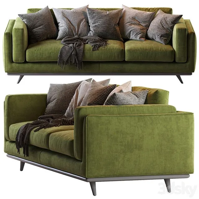 Zander sofa (green) 3D Model Zander sofa (green) 3D Model