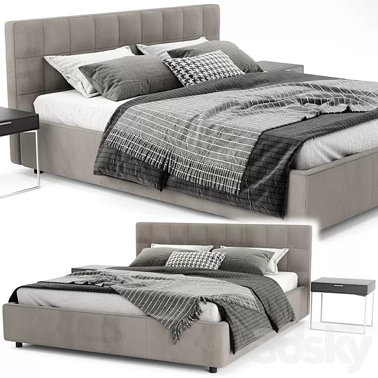 Zanotta Box Bed 3D Model Zanotta Box Bed 3D Model