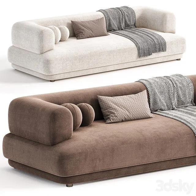 Zanotta BUMPER Fabric Sofa 3D Model