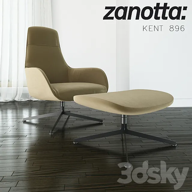 Zanotta – Kent 895 with ottoman 3DModel