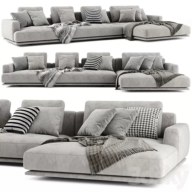 Zanotta shiki chaise longue sofa 3D Model Zanotta shiki chaise longue sofa 3D Model