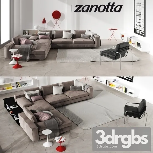 Zanotta Sofa 01 3D Model Download Zanotta Sofa 01 3D Model Download
