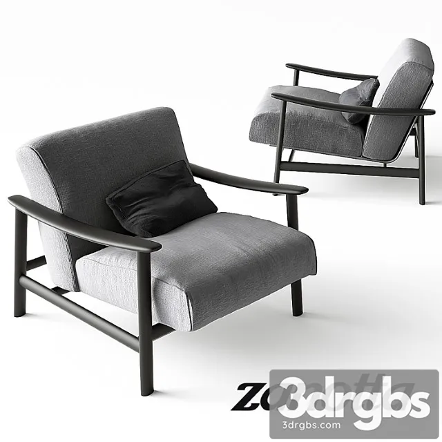 Zanotta Sushi Armchair Grey 3D Model Download Zanotta Sushi Armchair Grey 3D Model Download
