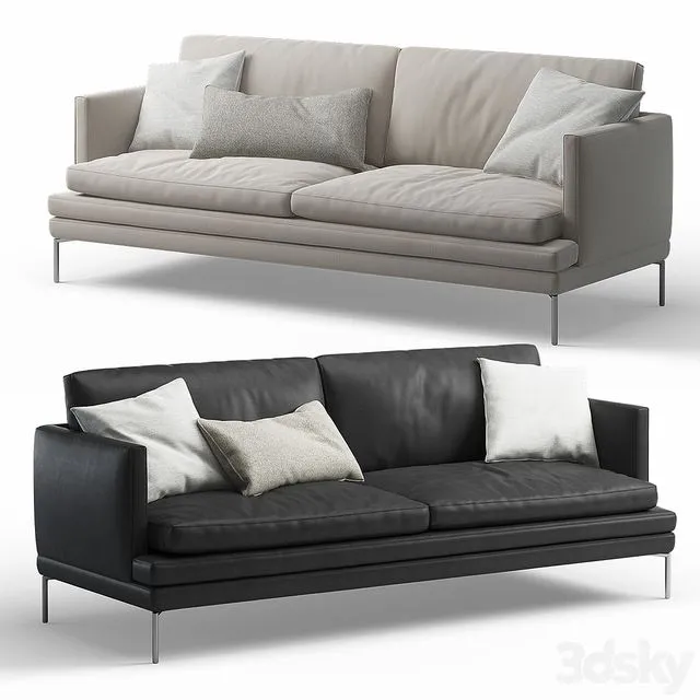 Zanotta William 2-seater sofa 3D Model Zanotta William 2-seater sofa 3D Model
