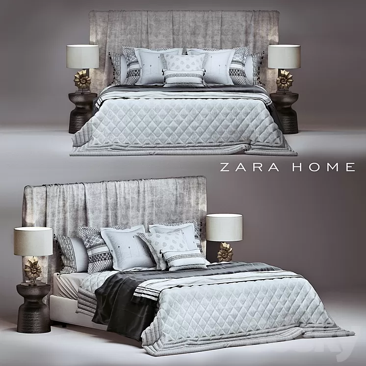Zara Home bedroom set 3D Model Zara Home bedroom set 3D Model