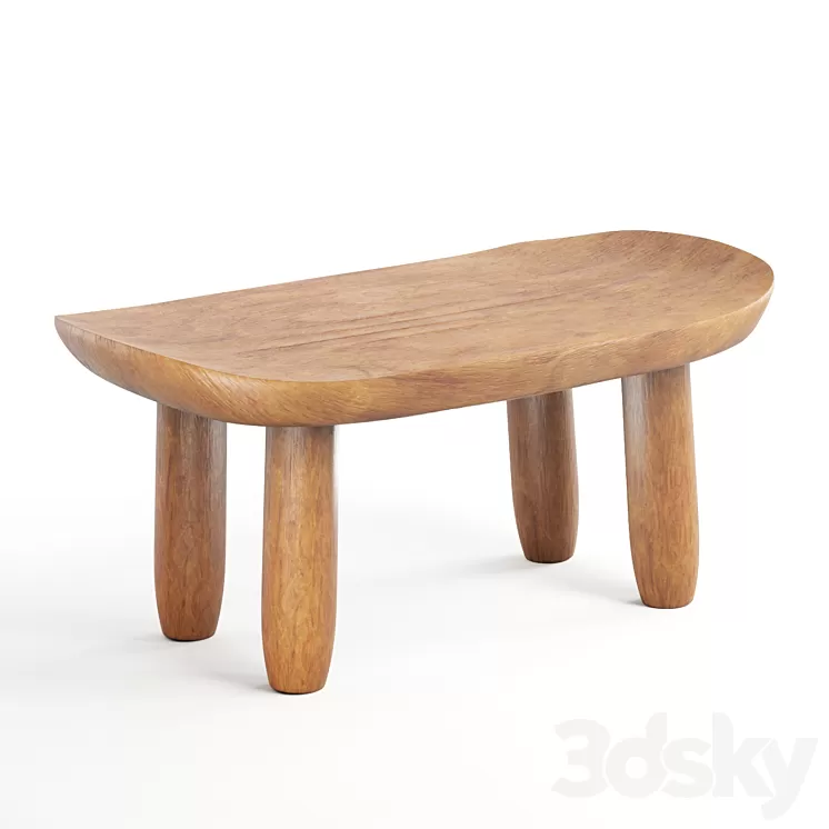 Zara Home Bowed Low Stool 3D Model Zara Home Bowed Low Stool 3D Model