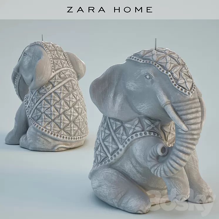 Zara home candle Seated Elephant 3D Model Zara home candle Seated Elephant 3D Model