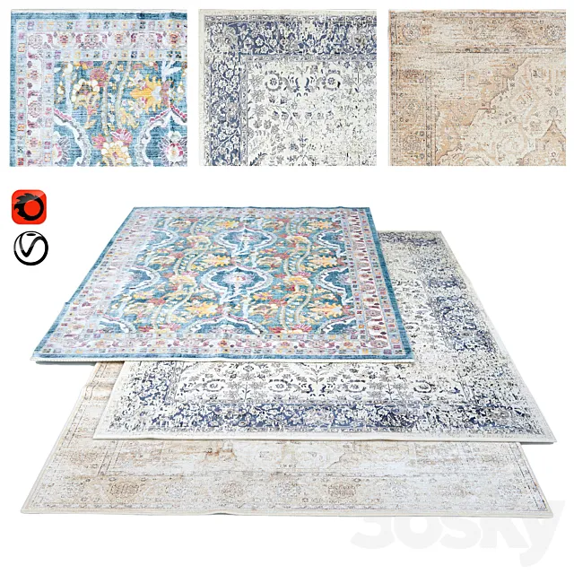 Zara Home Carpet Set 3D Model Zara Home Carpet Set 3D Model
