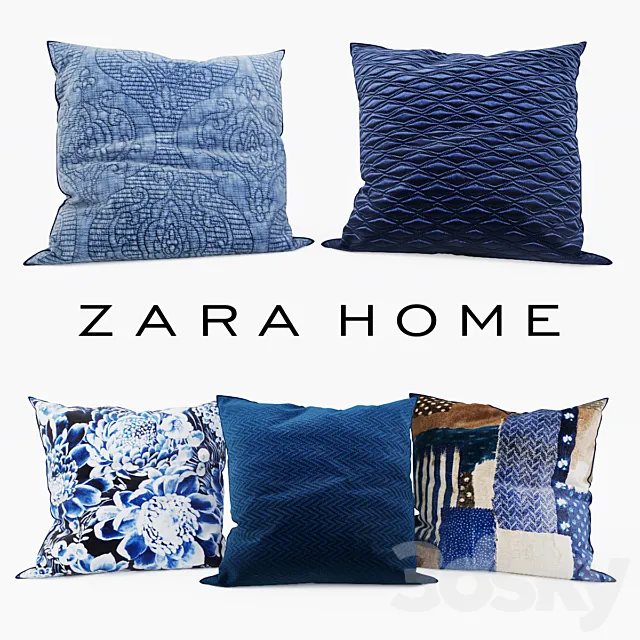 Zara Home – Decorative Pillows set 1 3DModel Zara Home – Decorative Pillows set 1 3DModel