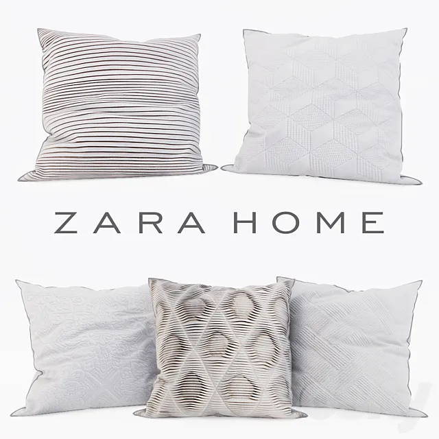 Zara Home – Decorative Pillows set 11 3D Model Zara Home – Decorative Pillows set 11 3D Model