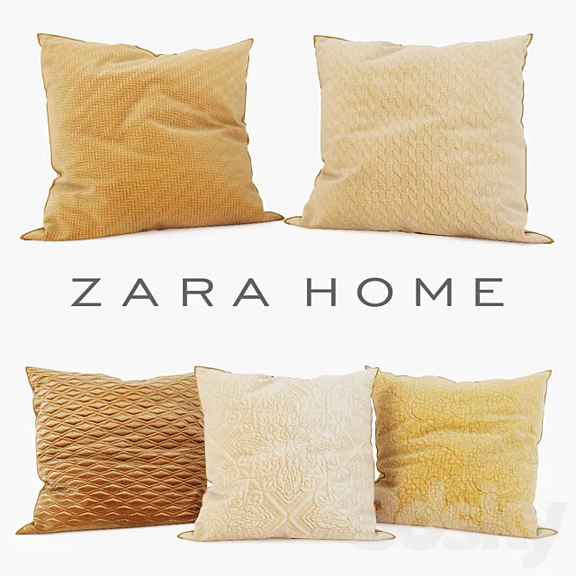 Zara Home – Decorative Pillows set 12 3DModel Zara Home – Decorative Pillows set 12 3DModel