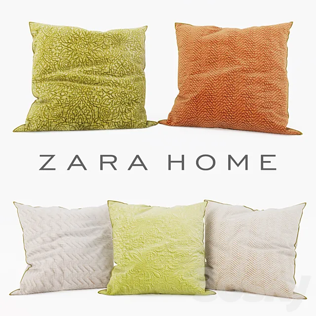 Zara Home – Decorative Pillows set 13 3D Model Zara Home – Decorative Pillows set 13 3D Model