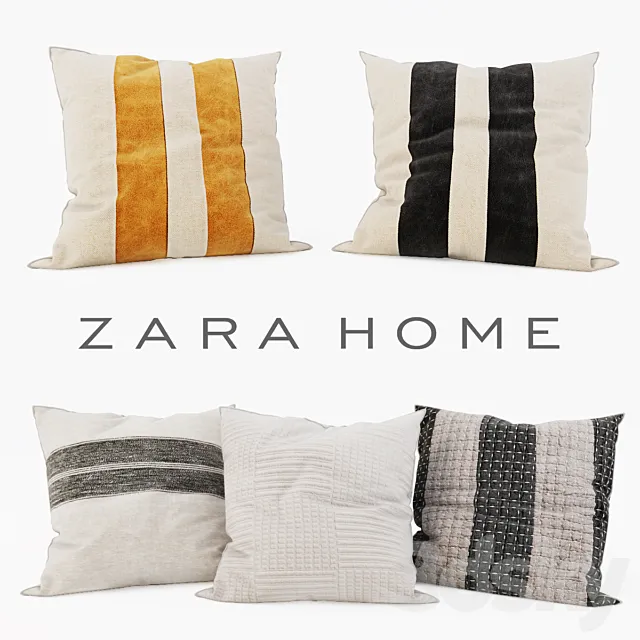 Zara Home – Decorative Pillows set 14 3D Model Zara Home – Decorative Pillows set 14 3D Model