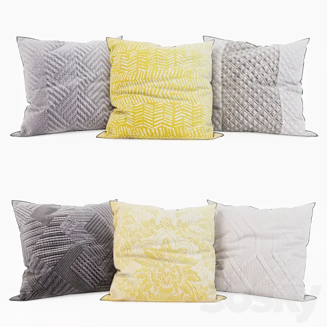 Zara Home – Decorative Pillows set 20 3D Model Zara Home – Decorative Pillows set 20 3D Model