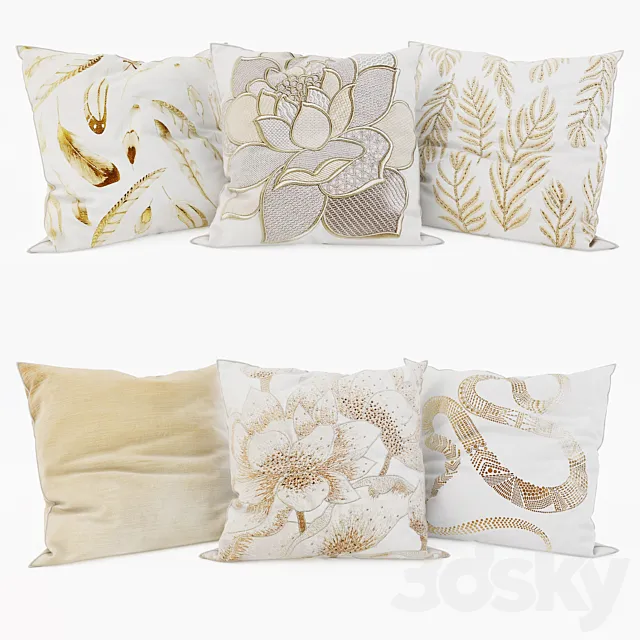 Zara Home – Decorative Pillows set 25 3D Model Zara Home – Decorative Pillows set 25 3D Model