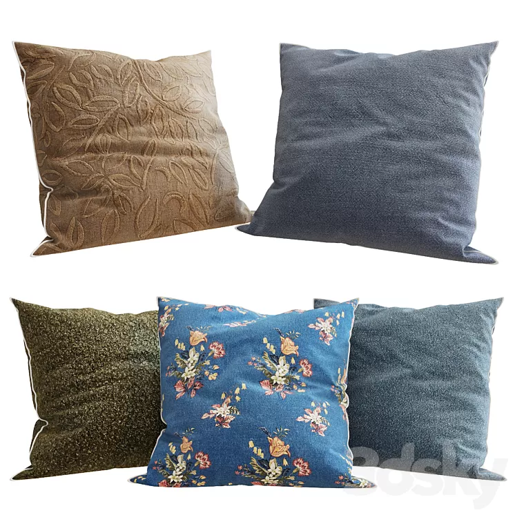 Zara Home – Decorative Pillows set 68 3D Model Zara Home – Decorative Pillows set 68 3D Model