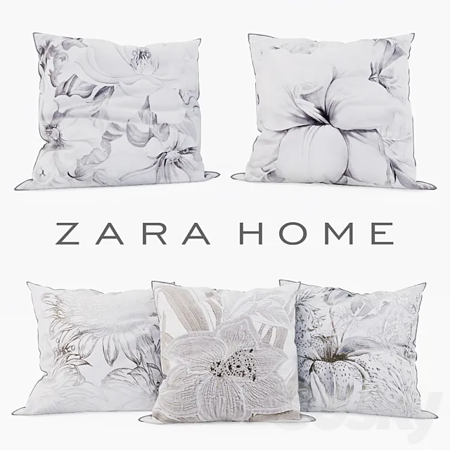 Zara Home – Decorative Pillows set 8 3DModel Zara Home – Decorative Pillows set 8 3DModel