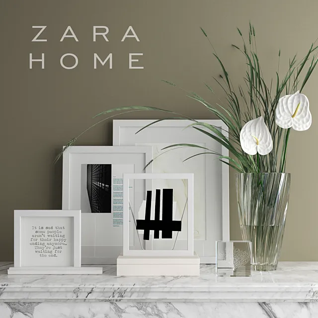 Zara Home Decorative set (Corona + Vray) 3D Model